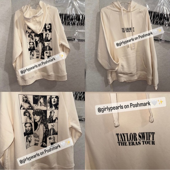 Taylor Swift Eras Tour Beige Hoodie Sweater NEW Official Merch - Picture 4 of 17